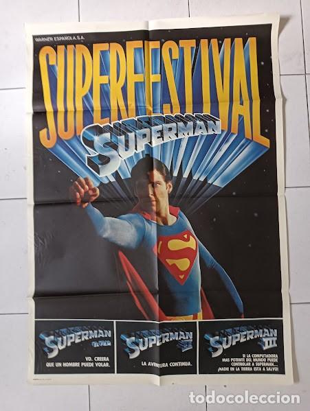 Kino: VKD 2590 SUPERMAN CHRISTOPHER REEVE SUPERFESTIVAL TRILOGIA WARNER POSTER ORIGINAL 70X100 ESTRENO