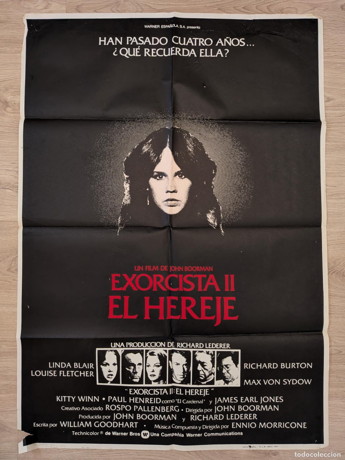 Cine: RW CARTEL CINE EL EXORCISTA II EL HEREJE RICHARD BURTON MAX VON SYDOW 1977 CC224