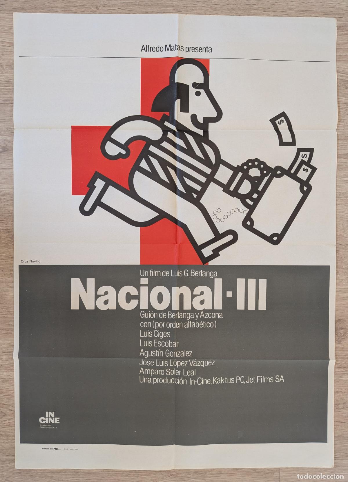 Cin&eacute;ma: RW CARTEL CINE NACIONAL III ALFREDO MATAS LUIS CIGES 1982 CRUZ NOVILLO CC230