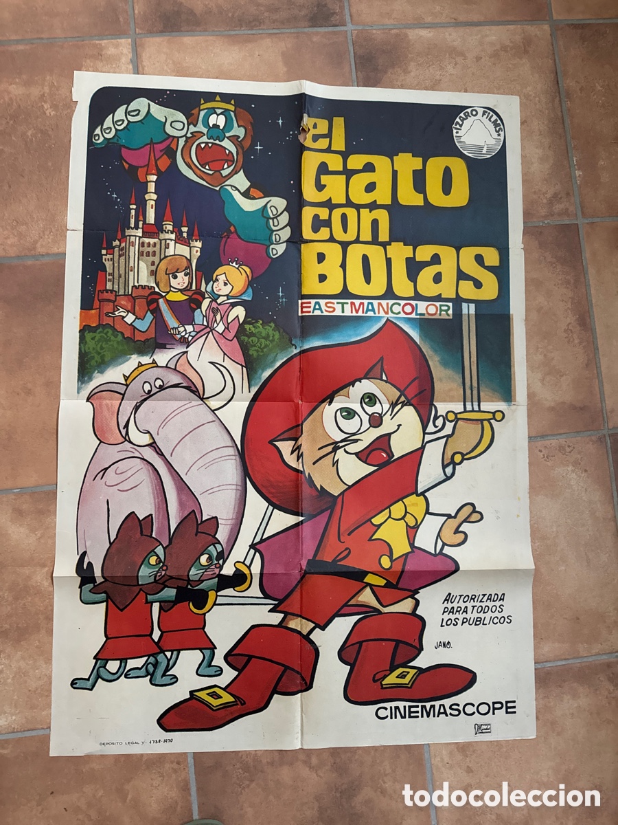 Cin&eacute;ma: EL GATO CON BOTAS ANIMACION JAPONESA POSTER ORIGINAL 70X100 ESTRENO