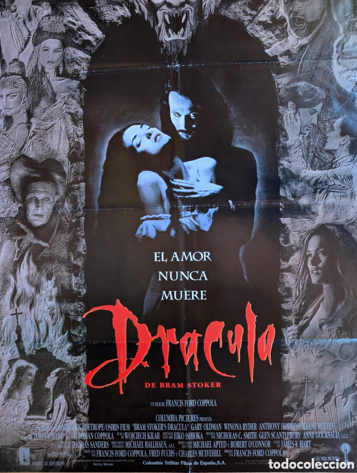 Cine: Cartel Cine Original DRACULA de Bram Stoker (1992) Coppola TriStar 70x100 Gary Oldman