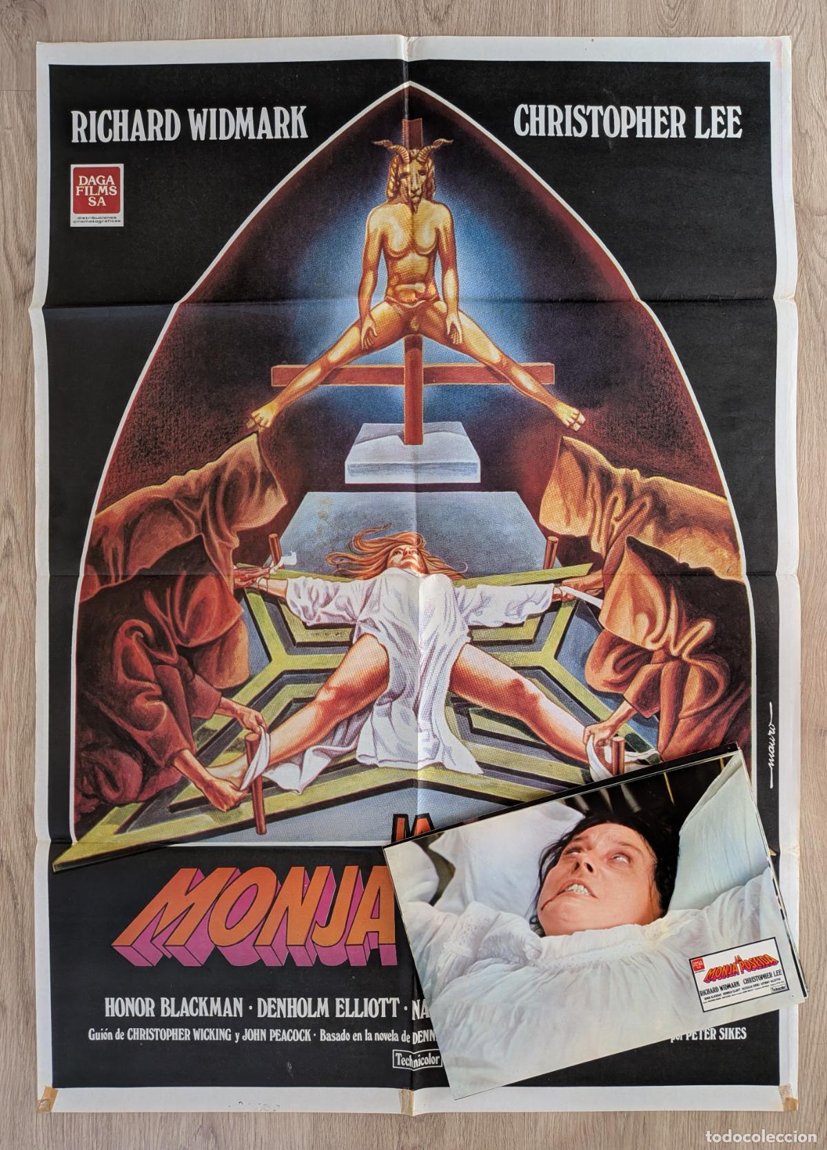 Cin&eacute;ma: RW CARTEL CINE + 12 FOTOCROMOS LA MONJA POSEIDA CHRISTOPHER LEE RICHARD WIDMARK MAURO CC250