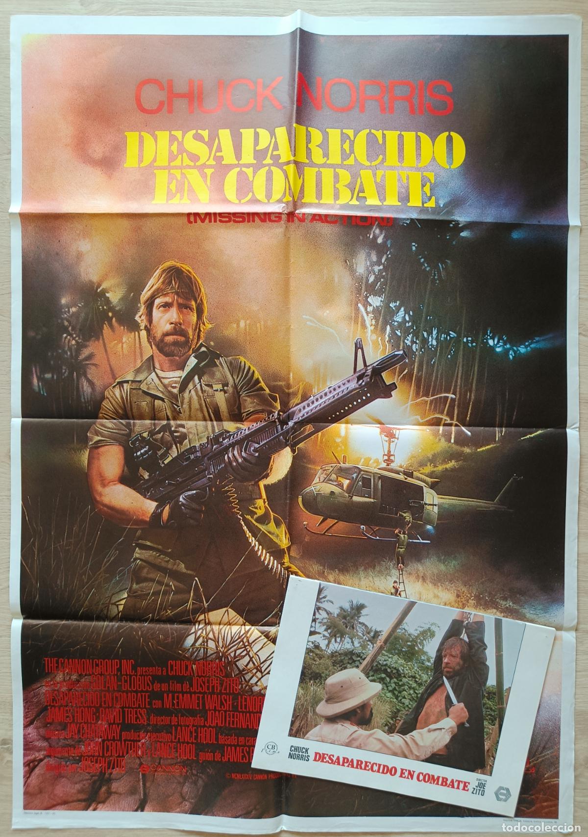 Cine: CARTEL CINE + 11 FOTOCROMOS DESAPARECIDO EN COMBATE CHUCK NORRIS 1985 CCF440