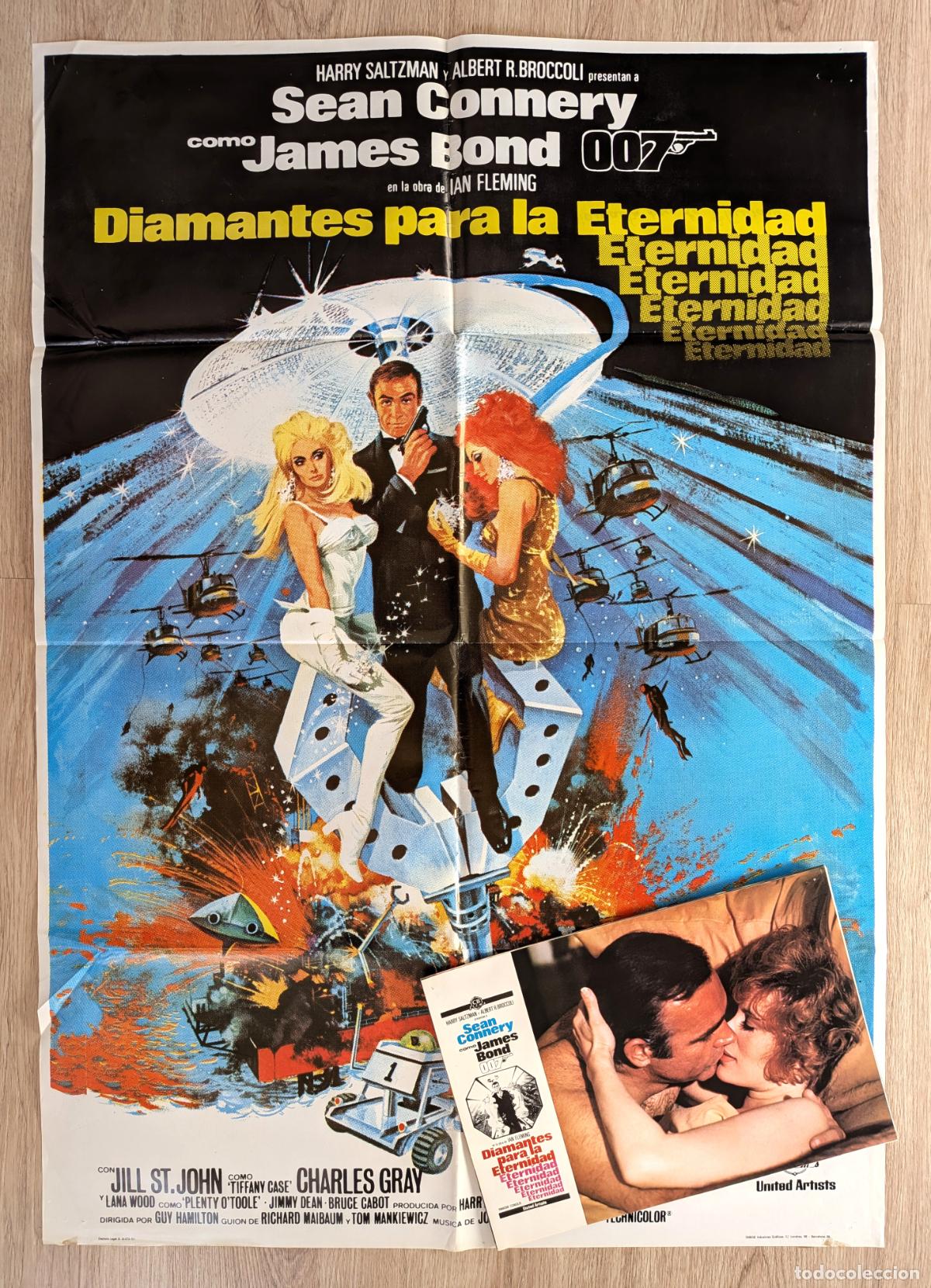 Cine: RW CARTEL CINE + 11 FOTOCROMOS DIAMANTES PARA LA ETERNIDAD SEAN CONNERY JAMES BOND 007 1983 CC252
