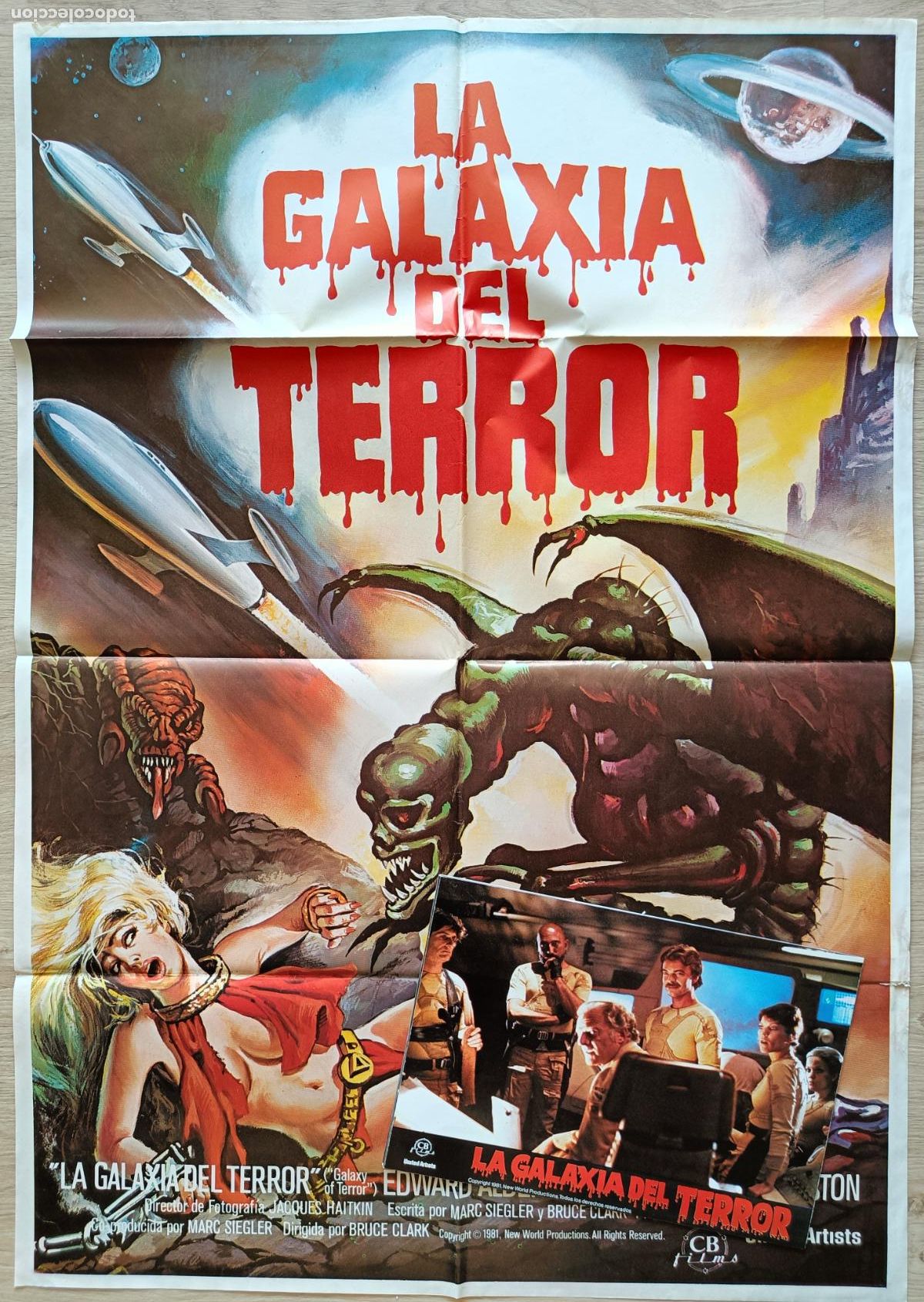 Cin&eacute;ma: CARTEL CINE + 11 FOTOCROMOS LA GALAXIA DEL TERROR EDWARD ALBERT ERIN MORAN 1981 CCF443