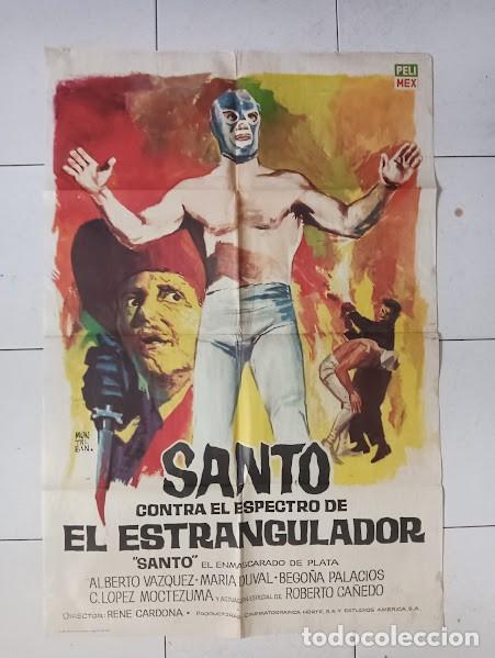 Cin&eacute;ma: VKD 2592 SANTO CONTRA EL ESPECTRO DE EL ESTRANGULADOR enmascarado plata MONTALBAN POSTER 70X100 ESTR