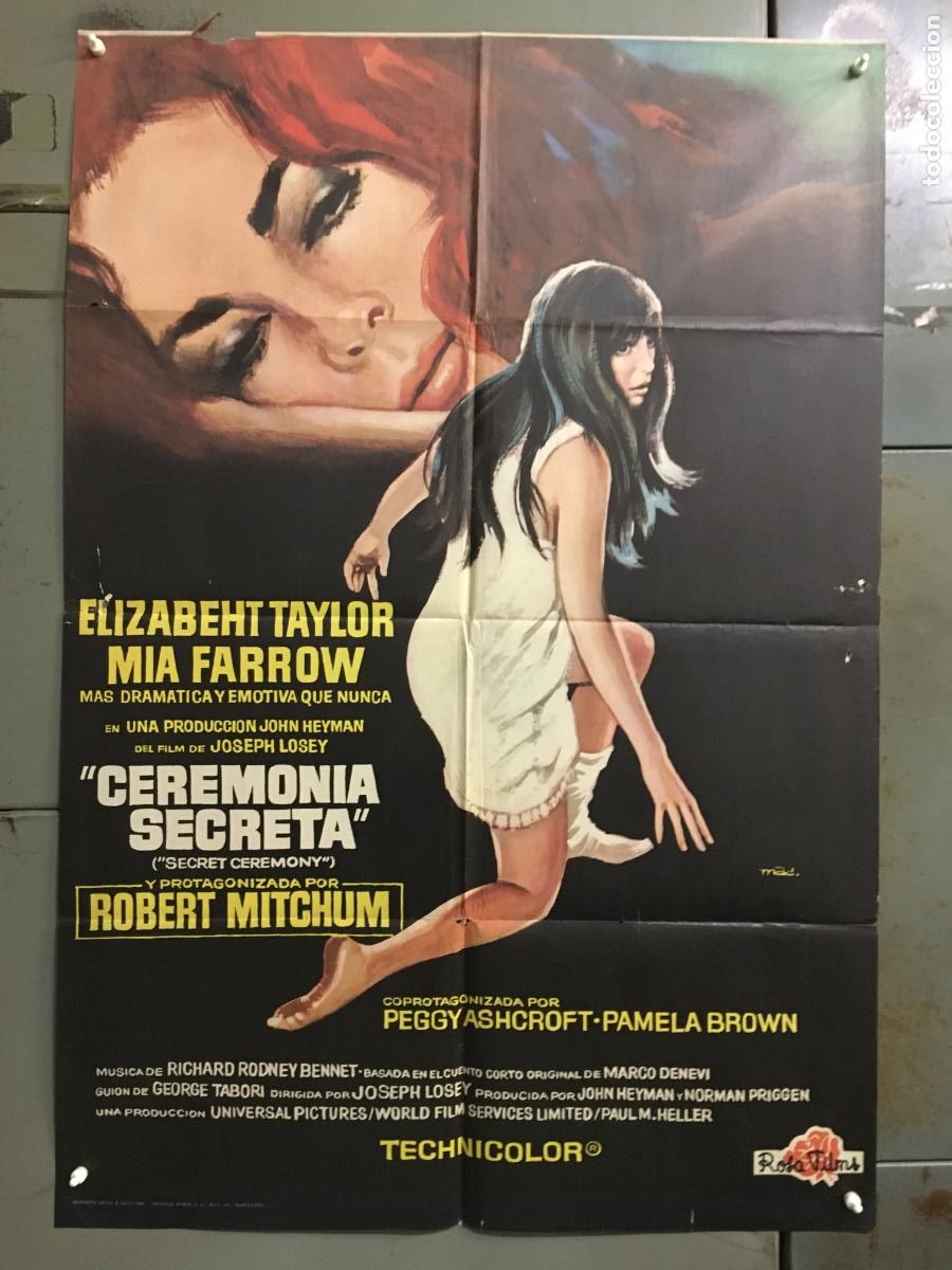 Kino: ODC C589 CEREMONIA SECRETA ELIZABETH TAYLOR MIA FARROW MAC POSTER ORIGINAL 70X100 ESTRENO