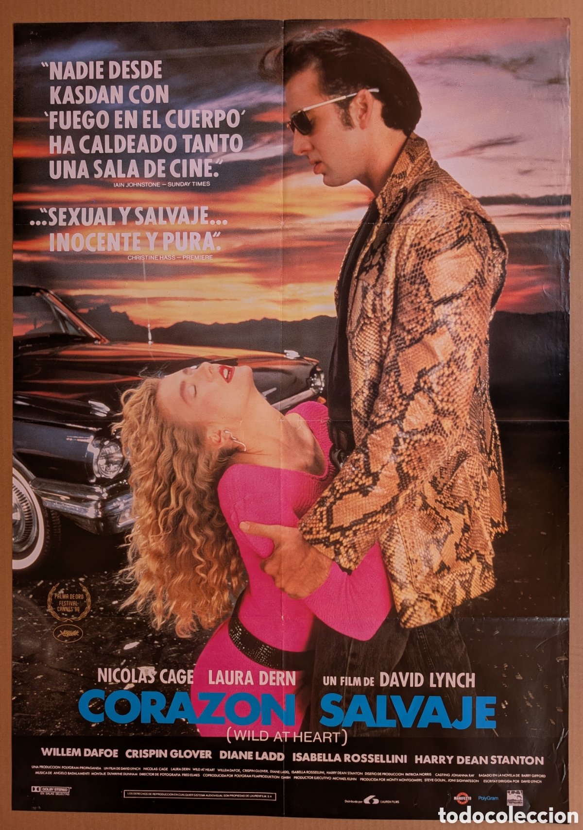 Cine: Cartel Cine Original CORAZON SALVAJE (1990) David Lynch Lauren Films 70x100 Nicolas Cage