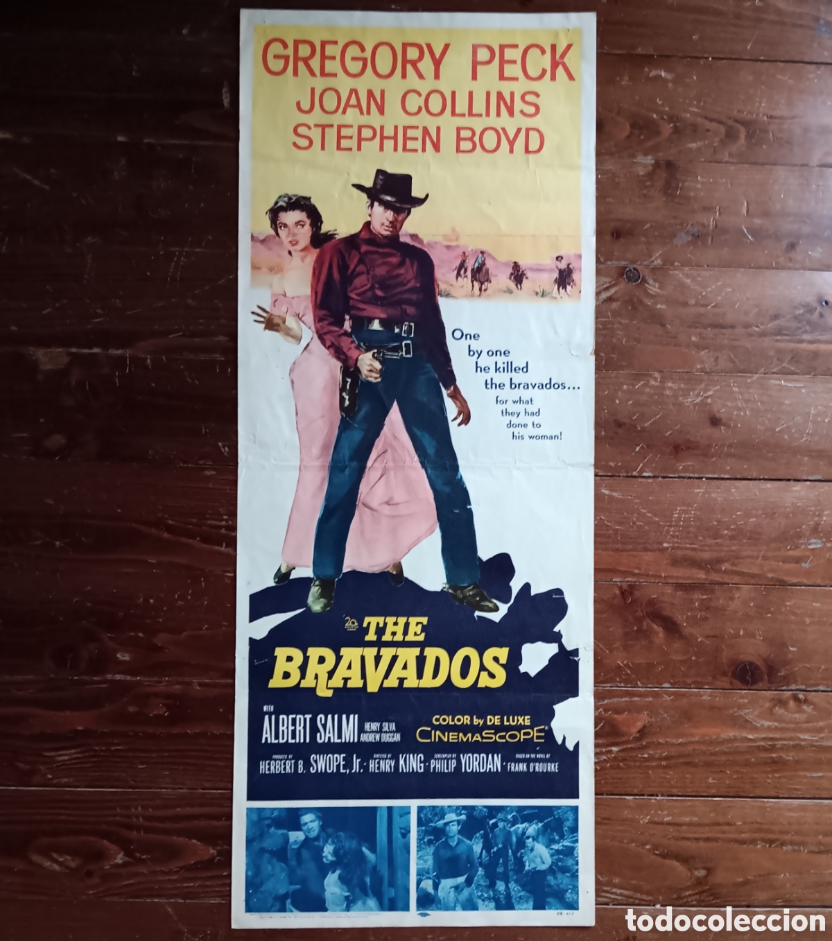 Cine: THE BRAVADOS (EL VENGADOR SIN PIEDAD) ORIGINAL USA INSERT 1958 GREGORY PECK
