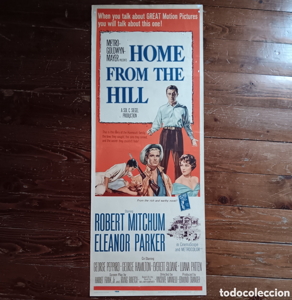 Cinema: HOME FROM THE HILL (CON EL LLEG&Oacute; EL ESC&Aacute;NDALO) ORIGINAL USA INSERT 1960 ROBERT MITCHUM