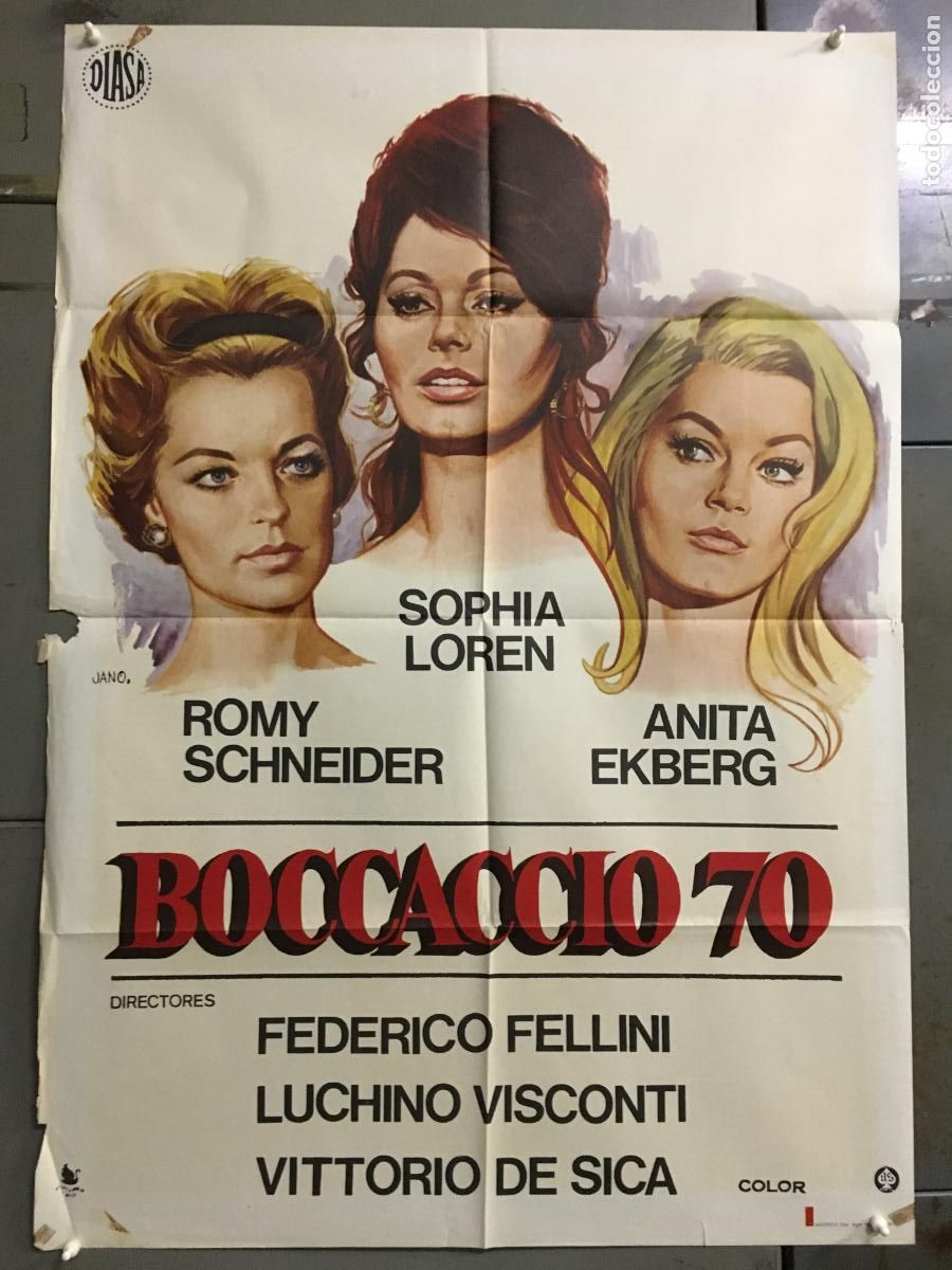 Cin&eacute;ma: ODC C592 BOCACCIO 70 SOFIA LOREN VISCONTI DE SICA ROMY SCHNEIDER FELLINI POSTER ORIG 70X100 ESTRENO