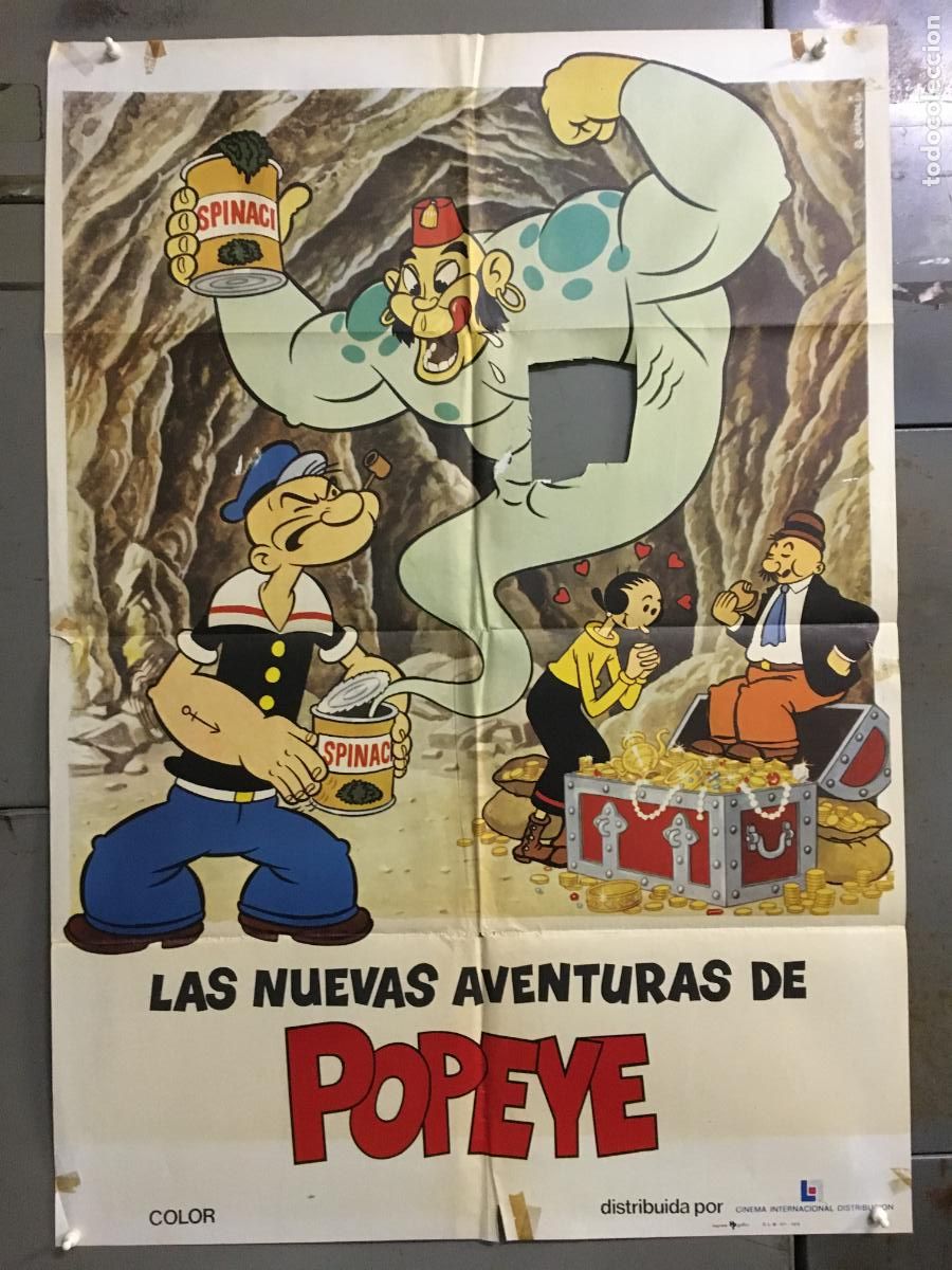 Cinema: ODC C604 LAS NUEVAS AVENTURAS DE POPEYE POSTER ORIGINAL 70X100 ESTRENO