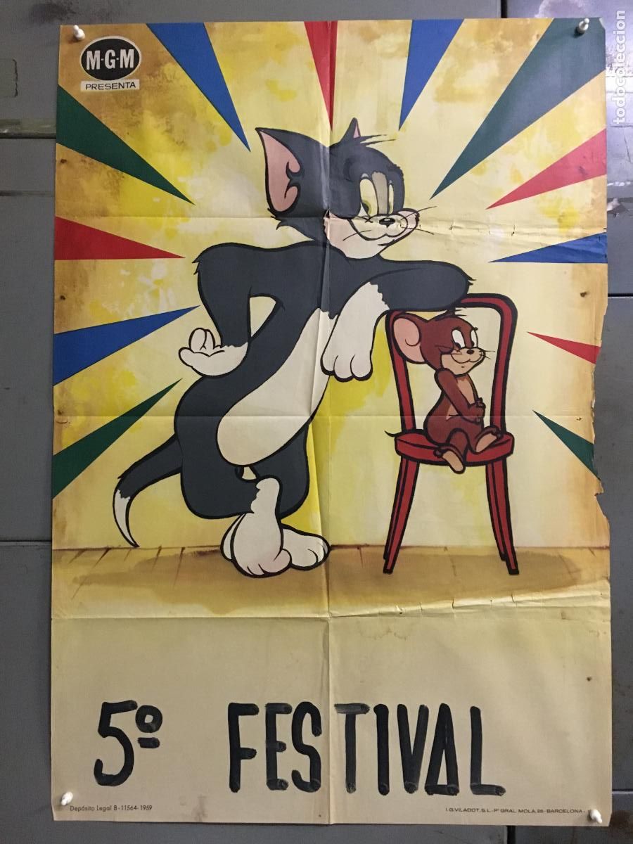 Cine: ODC C612 TOM Y JERRY ANIMACION MGM POSTER ORIGINAL 70X100 ESTRENO