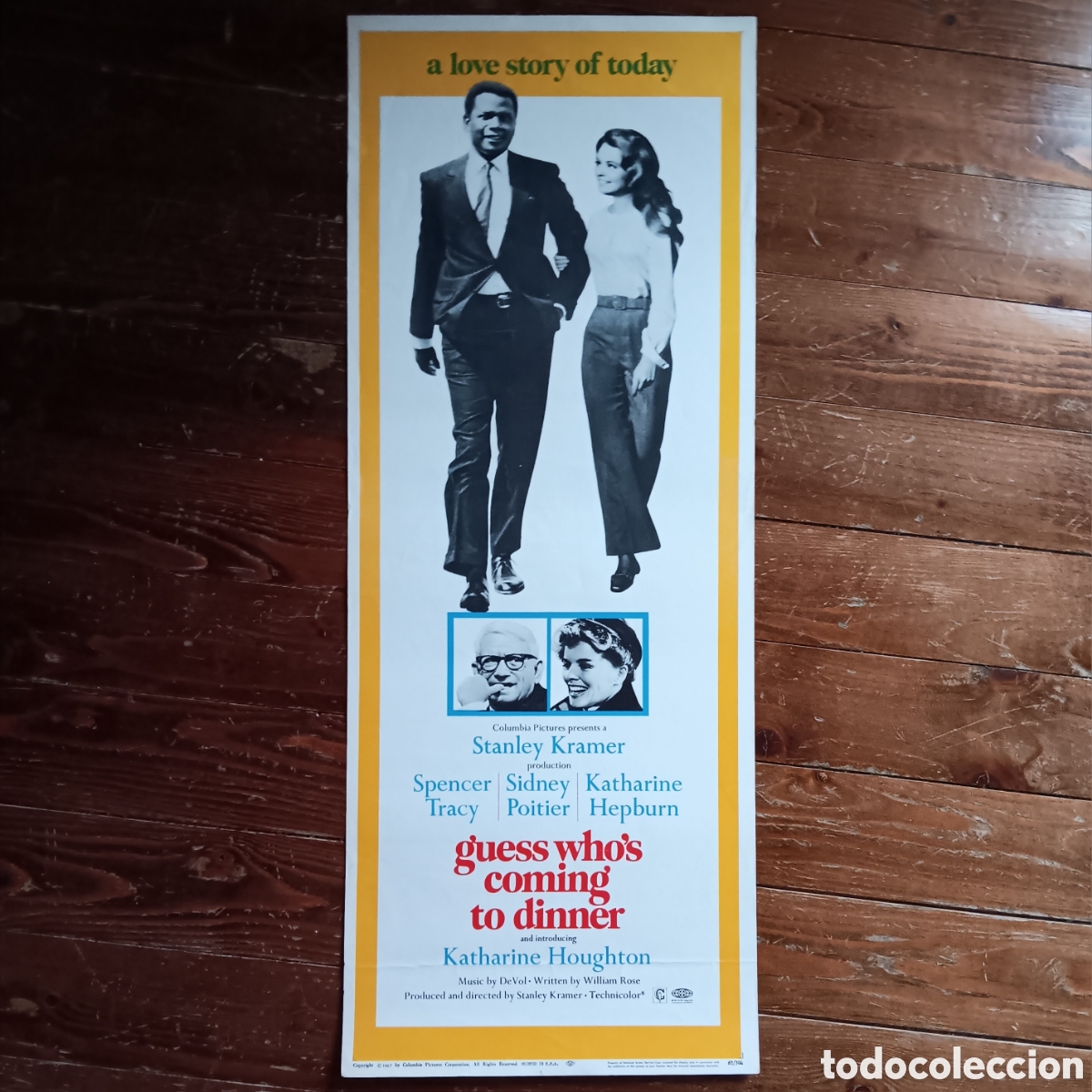 Cine: GUESS WHO'S COMING TO DINNER (ADIVINA QUI&Eacute;N VIENE ESTA NOCHE) ORIGINAL USA INSERT 1967