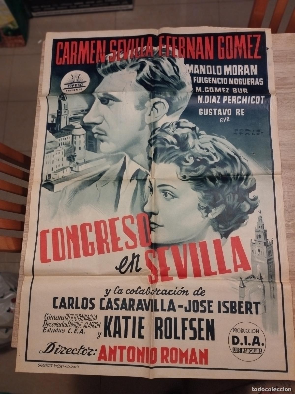 Cinema: FAC CARTEL DE LA PELICULA CONGRESO EN SEVILLA CON CARMEN SEVILLA Y FERNANDO FERNAN GOMEZ