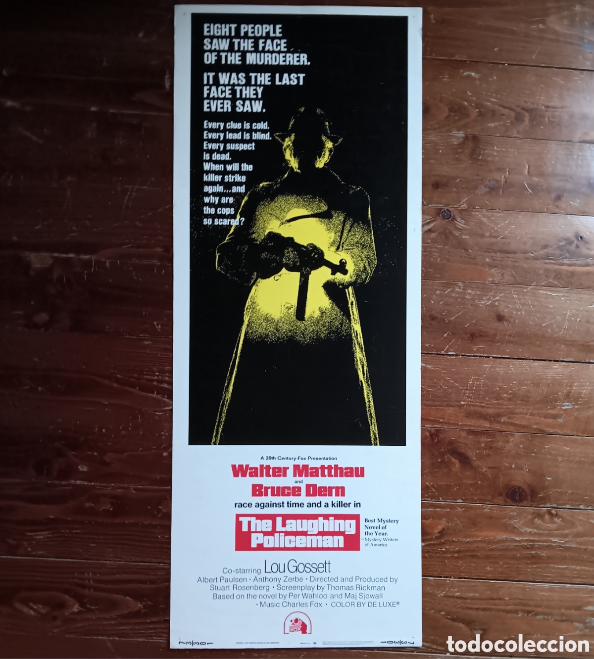 Cinema: THE LAUGHING POLICEMAN (SAN FRANCISCO, CIUDAD DESNUDA) ORIGINAL USA INSERT 1973 WALTER MATTHAU