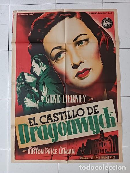 Cinema: SMP 2511 EL CASTILLO DE DRAGONWYCK GENE TIERNEY SOLIGO POSTER ORIGINAL 70X100 ESTRENO LITOGRAFIA