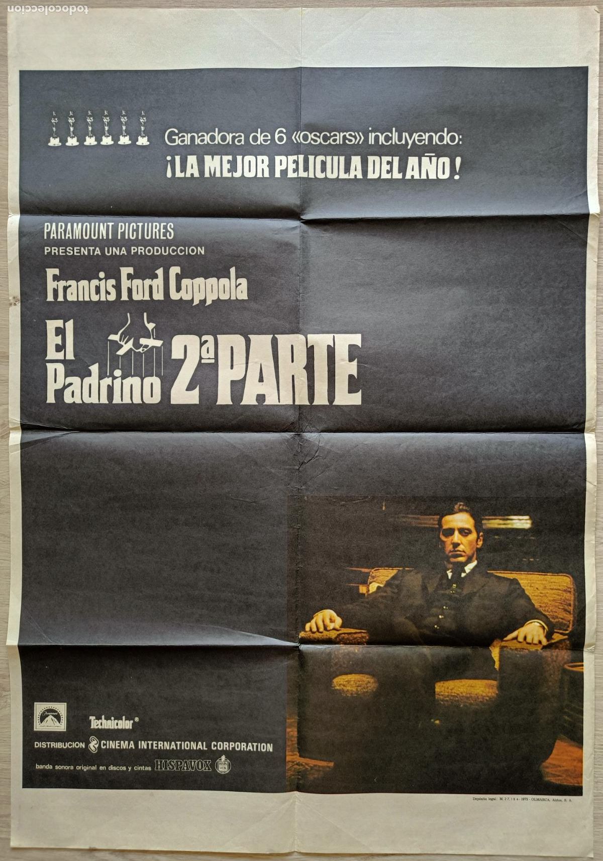 Cine: CARTEL CINE EL PADRINO II 2&ordf; PARTE FRANCIS FORD COPPOLA AL PACINO 1975 C2831
