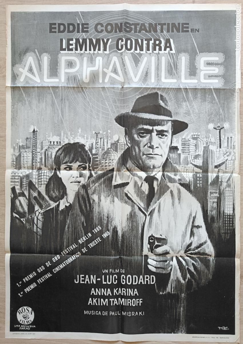 Kino: CARTEL CINE LEMMY CONTRA ALPHAVILLE EDDIE CONSTANTINE ANNA KARINA 1965 MAC C2833