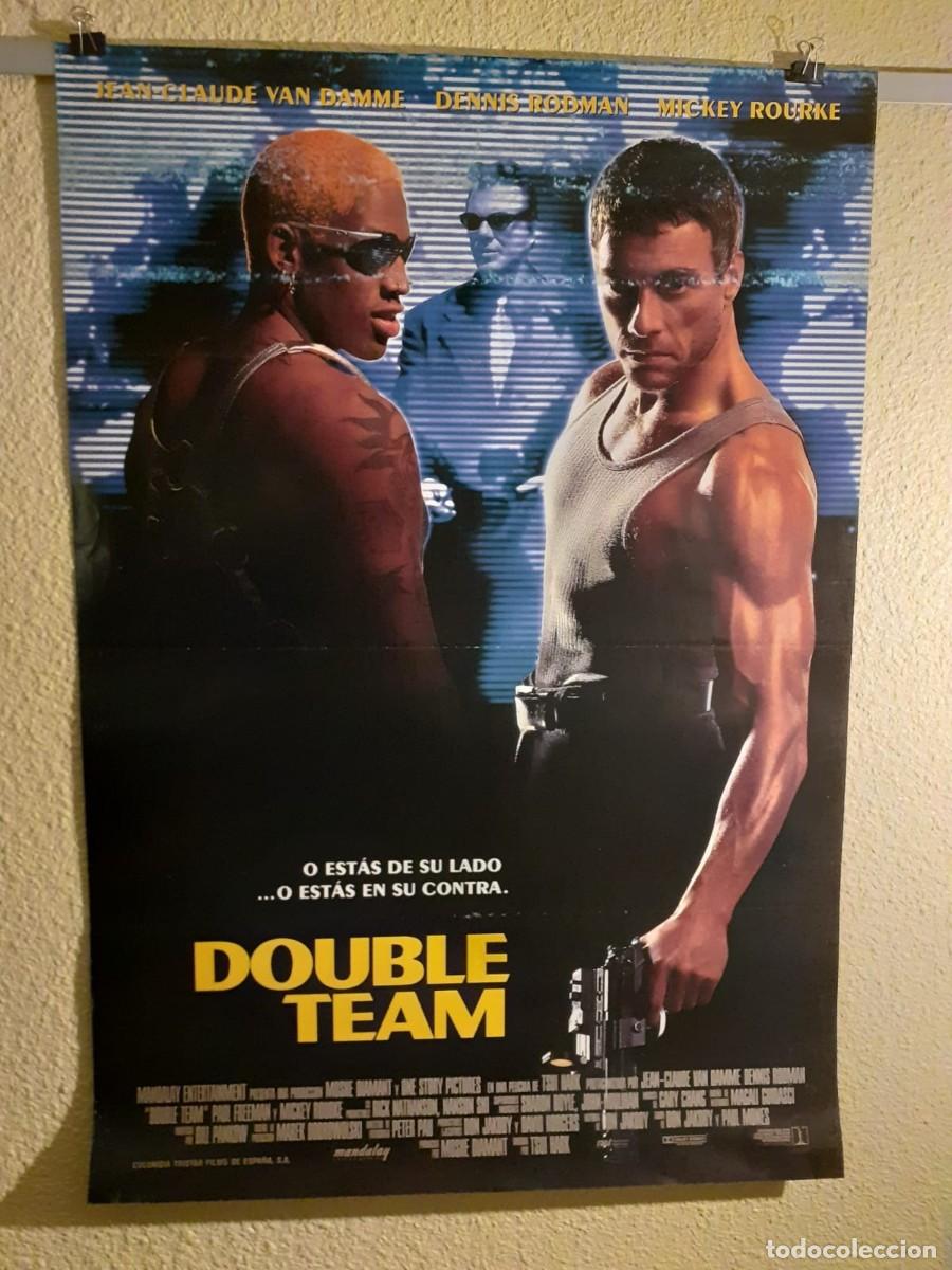 Cine: Cartel original de cine. Double Team (1997) Van Damme. 100x70 cm. Doble Cara.