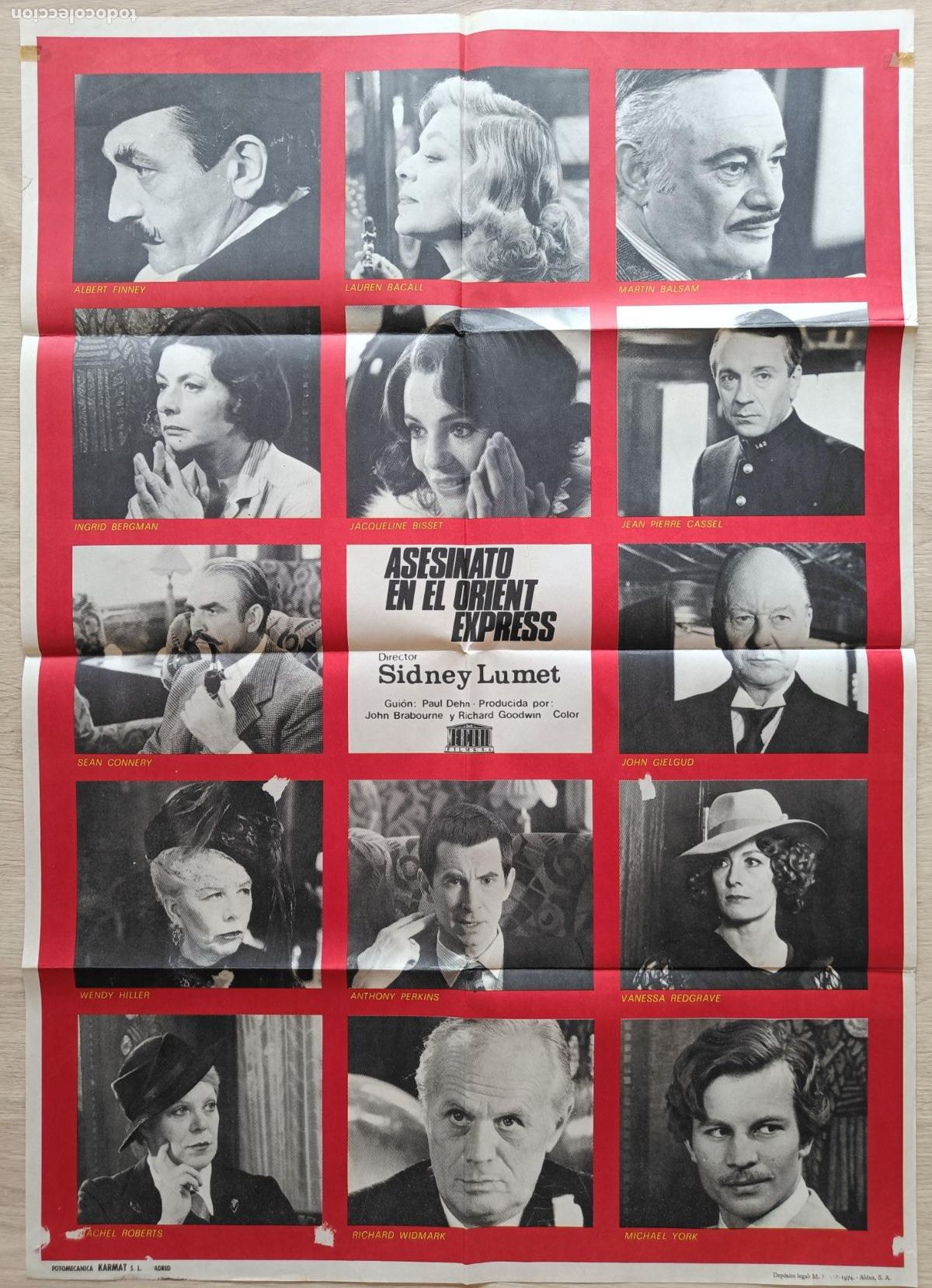Cine: CARTEL CINE ASESINATO EN EL ORIENT EXPRESS SIDNEY LUMET 1974 C2851