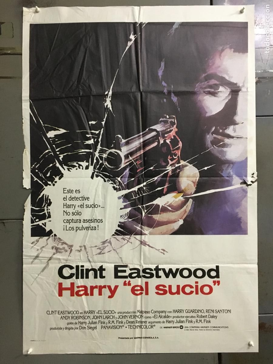 Cin&eacute;ma: ODC C613 HARRY EL SUCIO DIRTY HARRY CLINT EASTWOOD DON SIEGEL POSTER ORIGINAL 70X100 ESPA&Ntilde;OL R-84