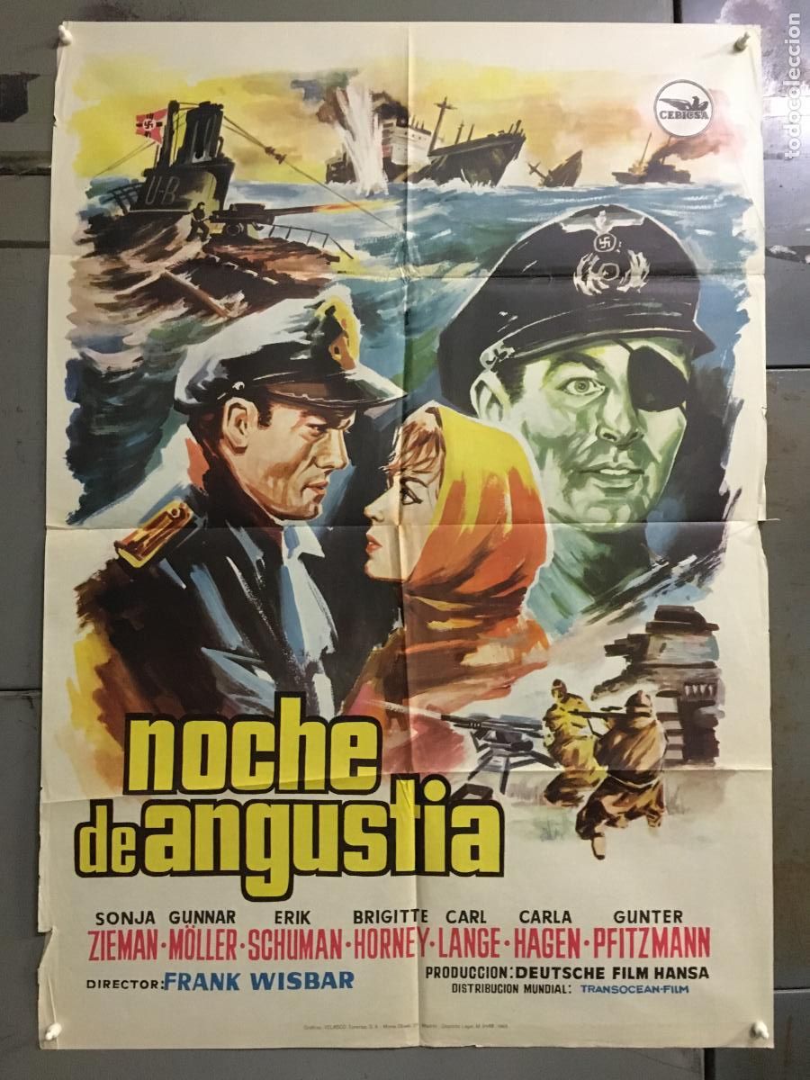 Cinema: ODC C616 NOCHE DE ANGUSTIA SONJA ZIEMAN GUNNAR MOLLER POSTER ORIGINAL 70X100 ESTRENO