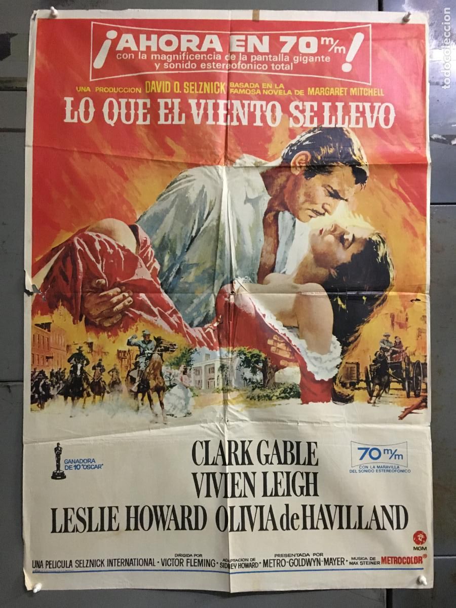 Cin&eacute;ma: ODC C617 LO QUE EL VIENTO SE LLEVO CLARK GABLE VIVIEN LEIGH 70 m/m POSTER ORIGINAL 70X100 R-70