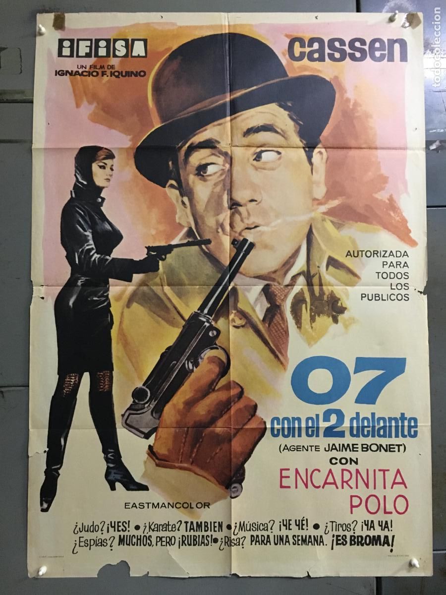 Cinema: ODC C622 07 CON EL 2 DELANTE AGENTE JAIME BONET CASSEN PARODIA JAMES BOND POSTER 70X100 ESTRENO