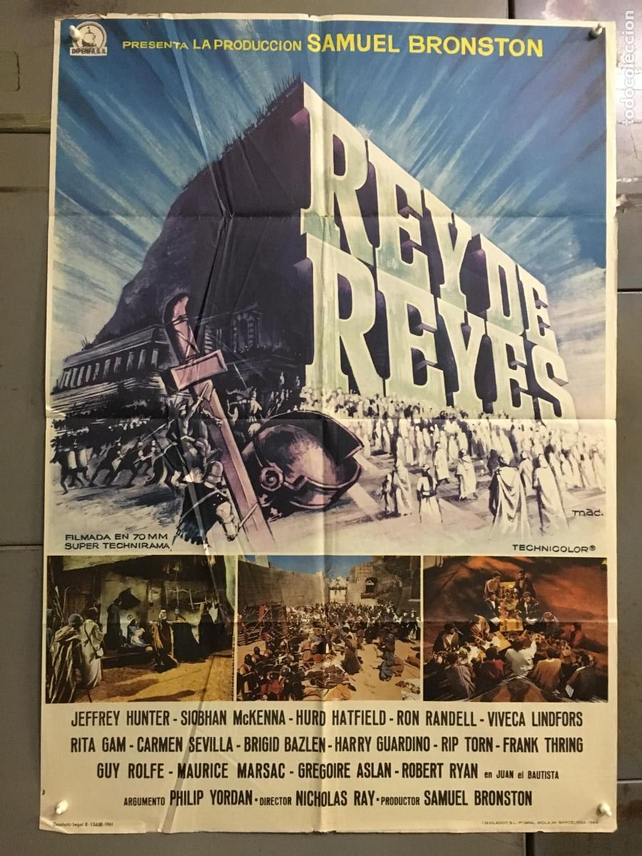 Cinema: ODC C624 REY DE REYES NICHOLAS RAY SAMUEL BRONSTON JEFFREY HUNTER POSTER ORIGINAL 70X100 ESTRENO