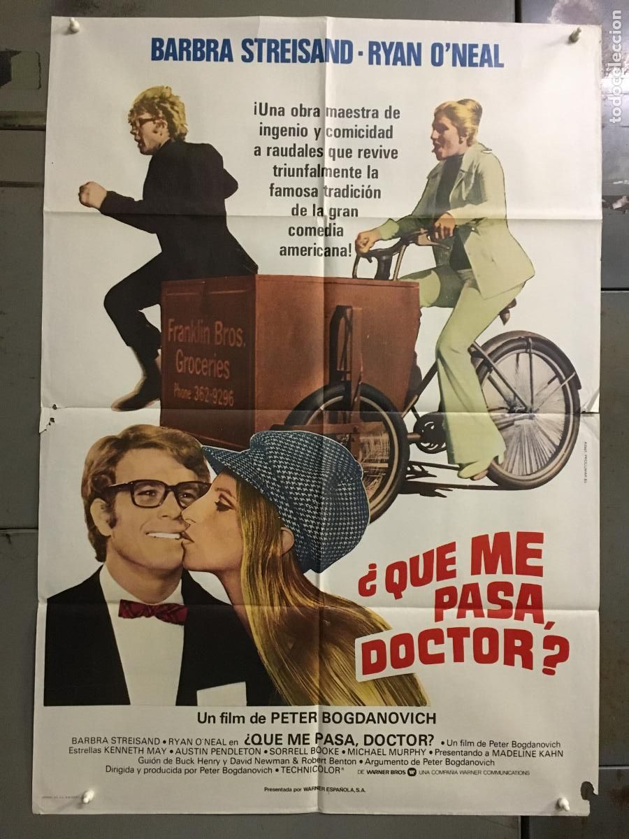 Cine: ODC C625 QUE ME PASA DOCTOR BARBRA STREISAND BICICLETA POSTER ORIGINAL 70X100 R-83