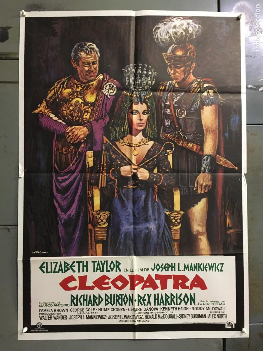 Kino: ODC C634 CLEOPATRA ELIZABETH TAYLOR RICHARD BURTON REX HARRISON MAC POSTER ORIG 70X100 ESPA&Ntilde;OL R-75