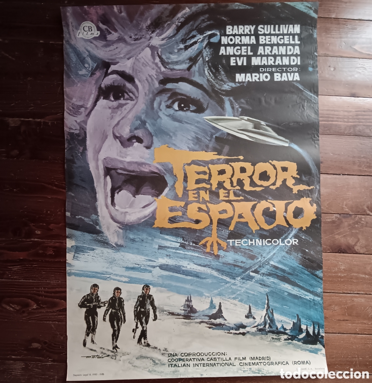 Cine: &rdquo;TERROR EN EL ESPACIO&rdquo; CARTEL ORIGINAL ESTRENO 1966 MARIO BAVA