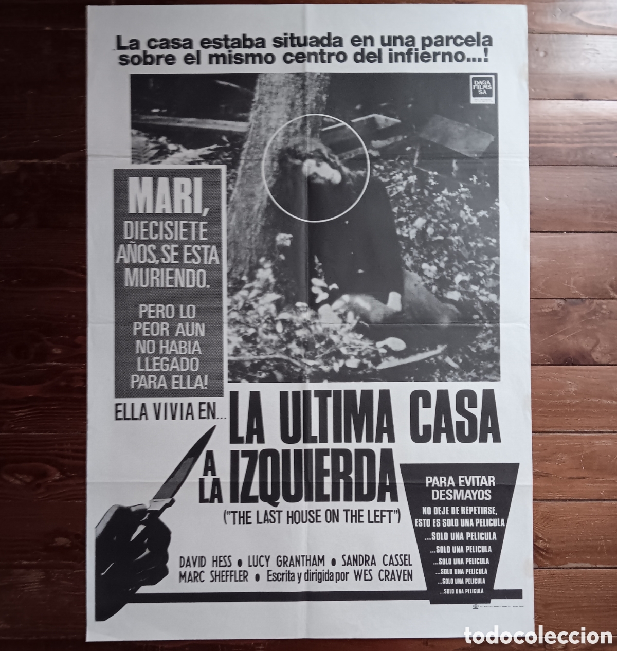 Cin&eacute;ma: &rdquo;LA &Uacute;LTIMA CASA A LA IZQUIERDA&rdquo; CARTEL ORIGINAL ESTRENO 1979 WES CRAVEN, DAVID HESS