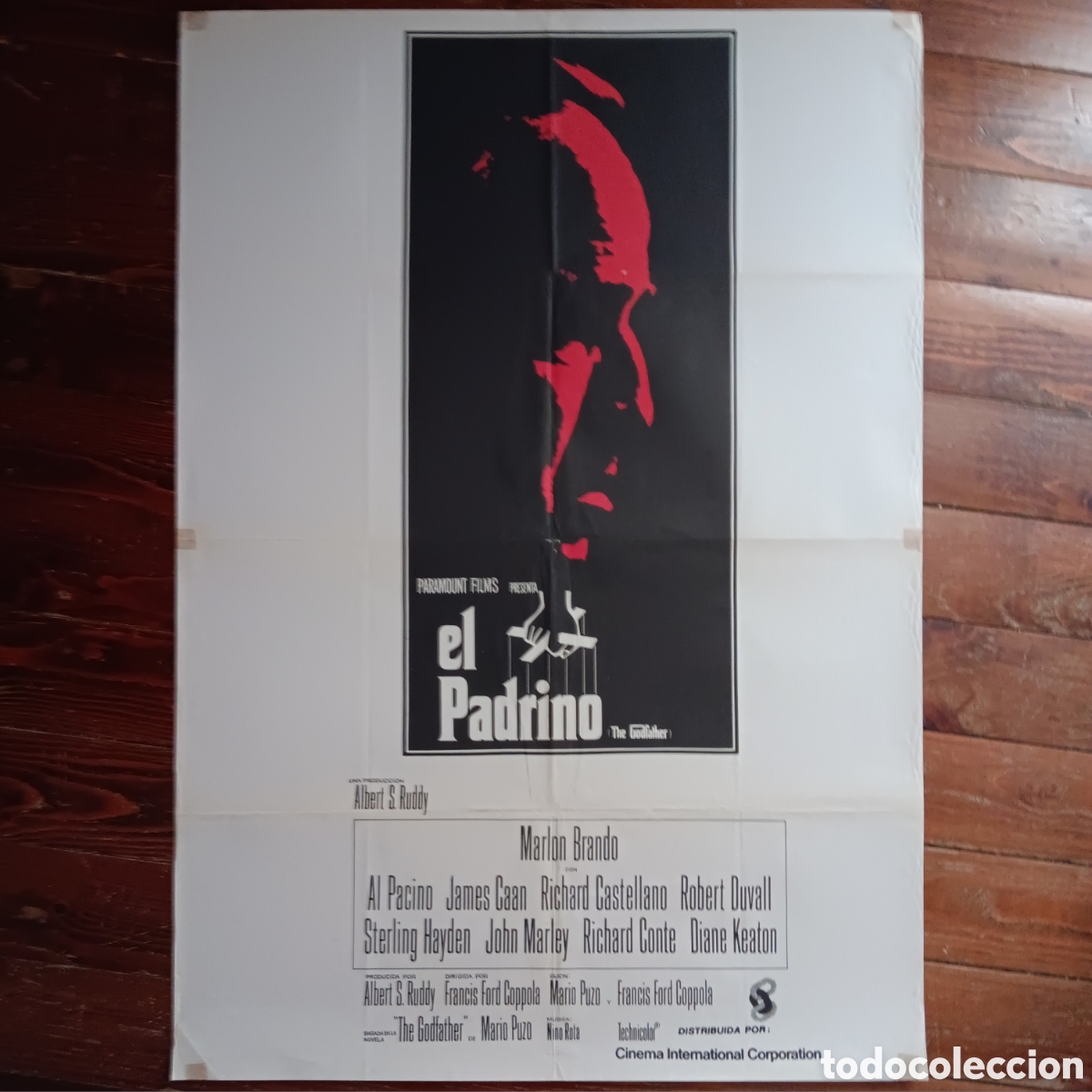 Cine: EL PADRINO (THE GODFATHER) CARTEL ORIGINAL PRIMERA REPOSICI&Oacute;N 70s MARLON BRANDO, AL PACINO
