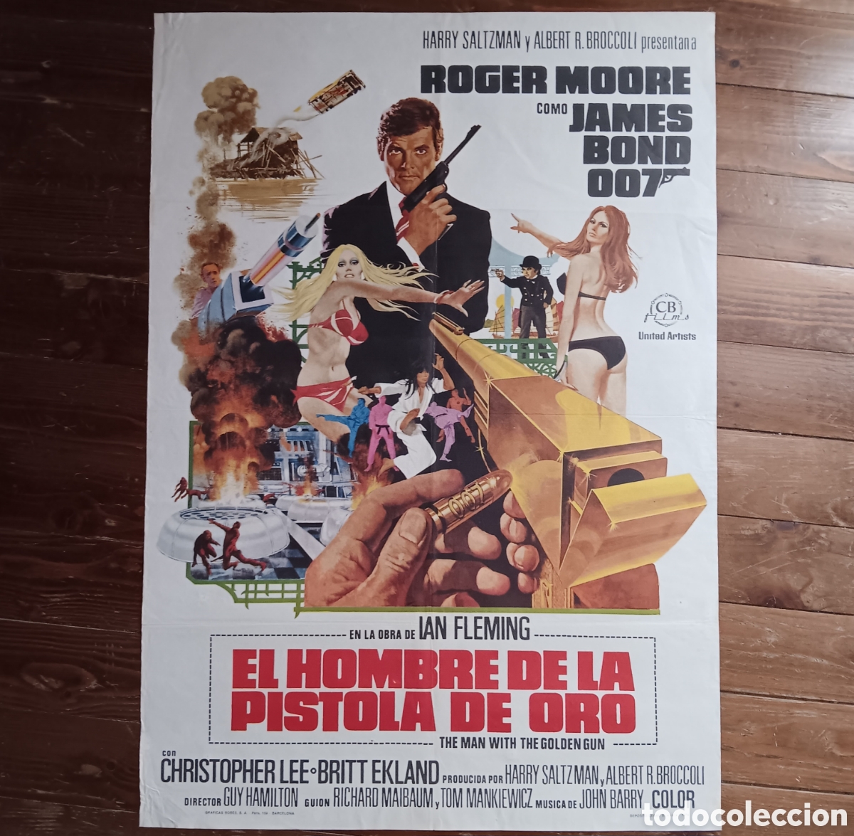 Cin&eacute;ma: &rdquo;EL HOMBRE DE LA PISTOLA DE ORO&rdquo; CARTEL ORIGINAL ESTRENO 1974 ROGER MOORE, CHRISTOPHER LEE