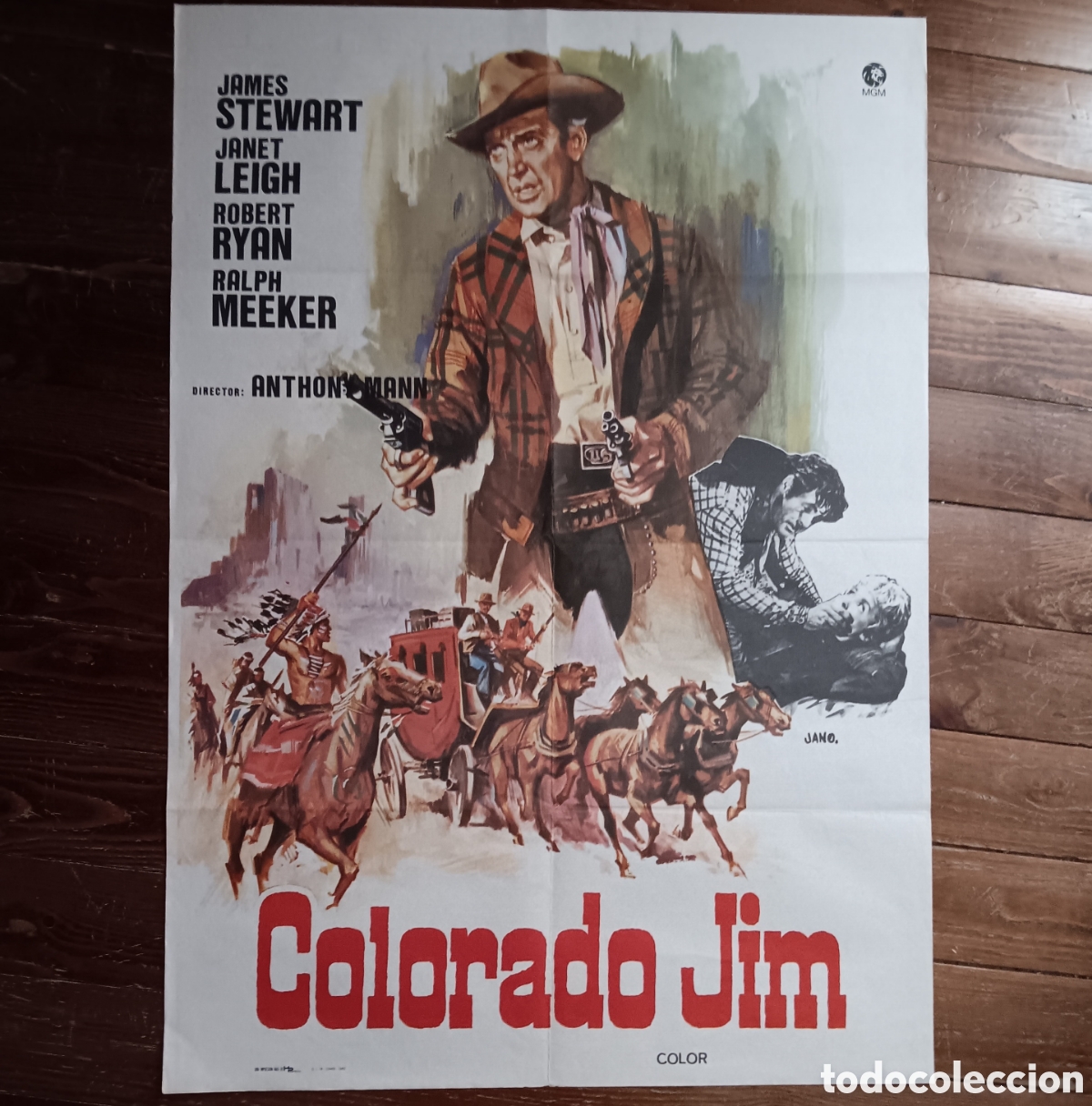 Kino: COLORADO JIM (THE NAKED SPUR) CARTEL ORIGINAL REPOSICI&Oacute;N 1982 JAMES STEWART, JANET LEIGH