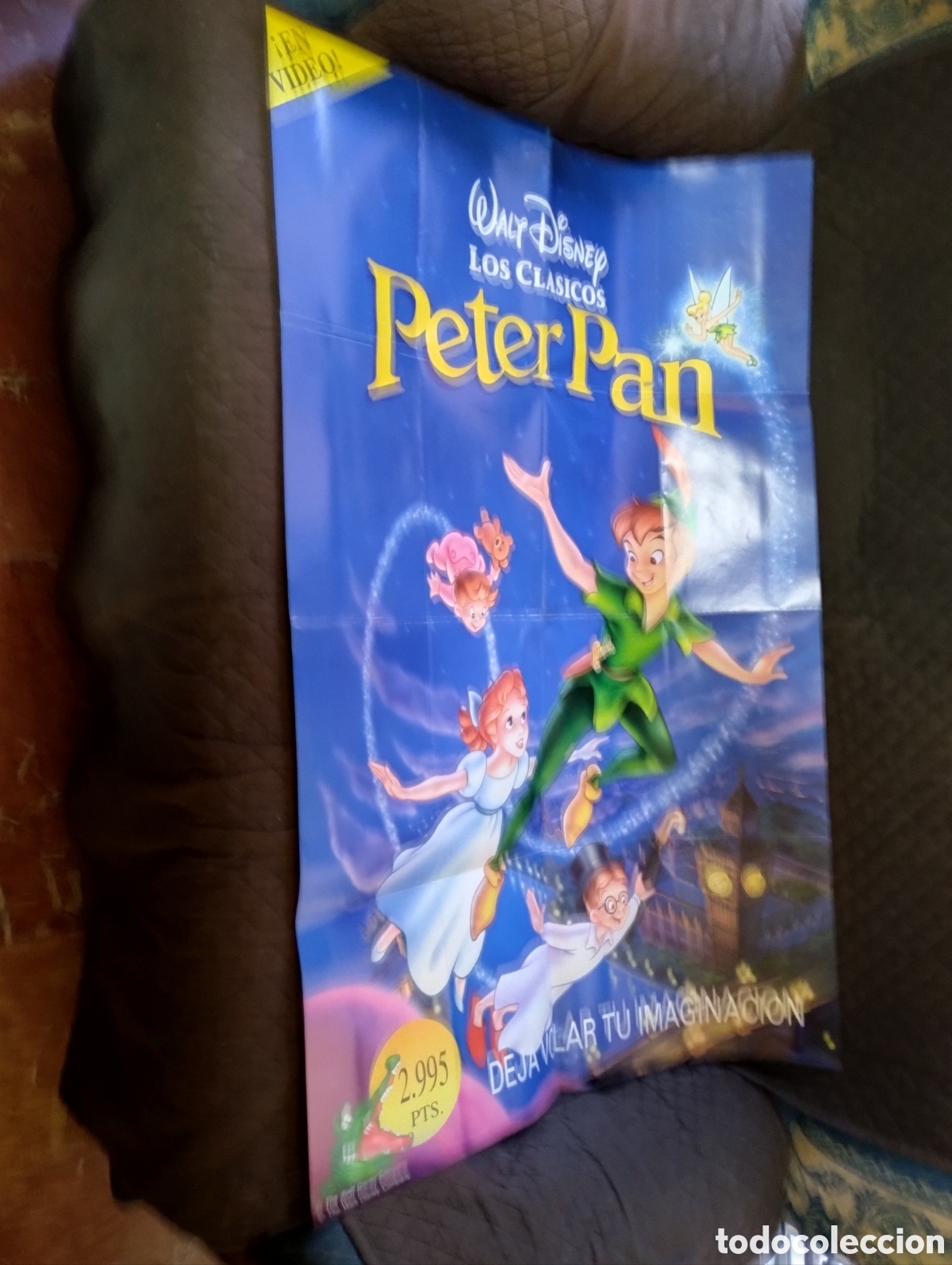 Cine: Poster o cartel promocional, de Peter Pan, en video.