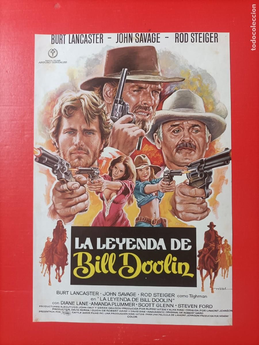 Cine: CARTEL DE LA PEL&Iacute;CULA WESTERN. LA LEYENDA DE BILL DOOLIN, BURT LANCASTER EN EL DORSO FICHA.