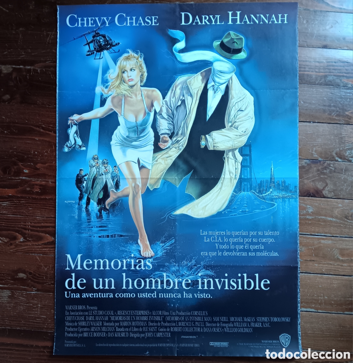 Cine: &rdquo;MEMORIAS DE UN HOMBRE INVISIBLE&rdquo; CARTEL ORIGINAL ESTRENO 1993 JOHN CARPENTER, CHEVY CHASE