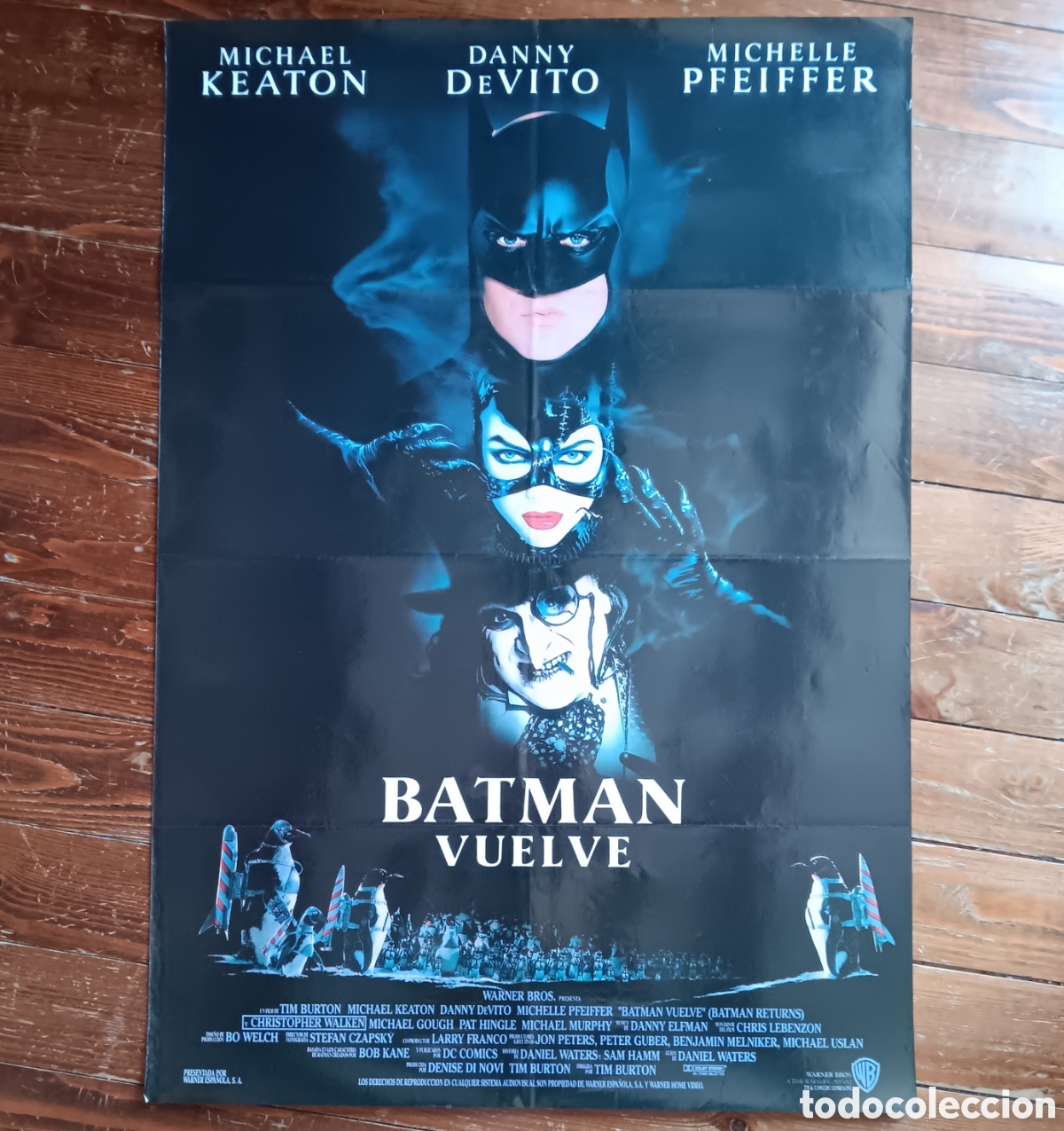 Kino: &rdquo;BATMAN VUELVE&rdquo; CARTEL ORIGINAL ESTRENO 1992 TIM BURTON, MICHAEL KEATON