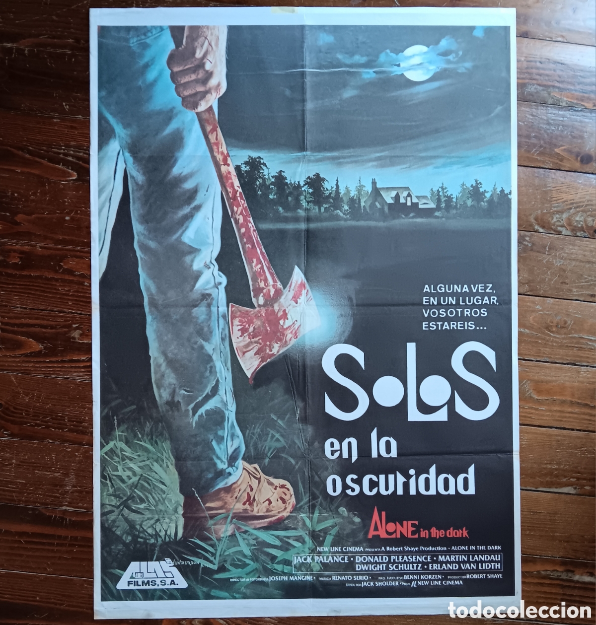 Cinema: SOLOS EN LA OSCURIDAD (ALONE IN THE DARK) CARTEL ORIGINAL ESTRENO 1984 JACK PALANCE, JACK SHOLDER