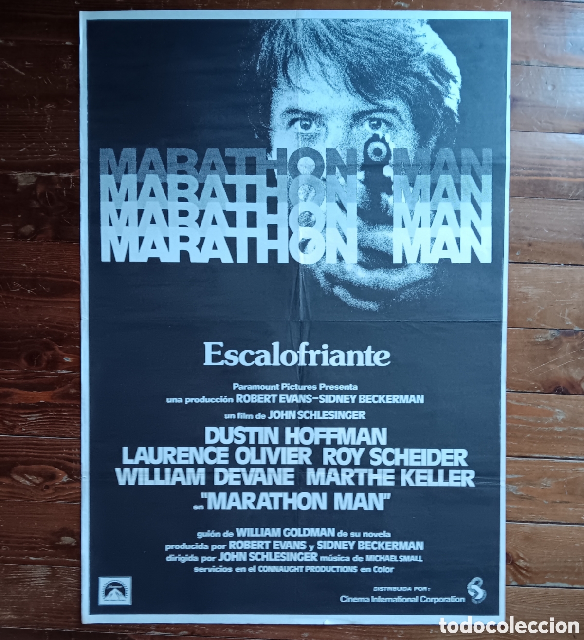 Cine: &rdquo;MARATHON MAN&rdquo; CARTEL ORIGINAL ESTRENO 1976 DUSTIN HOFFMAN, LAURENCE OLIVIER, ROY SCHEIDER