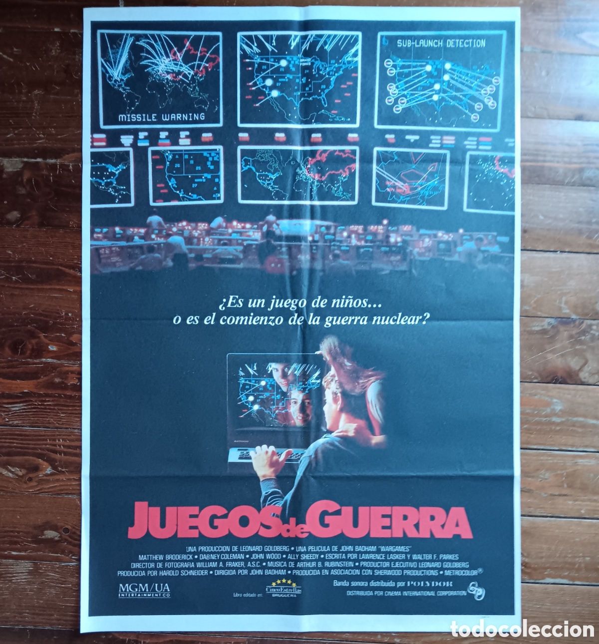 Cine: JUEGOS DE GUERRA (WAR GAMES) CARTEL ORIGINAL ESTRENO 1983 MATTHEW BRODERICK, JOHN BADHAM
