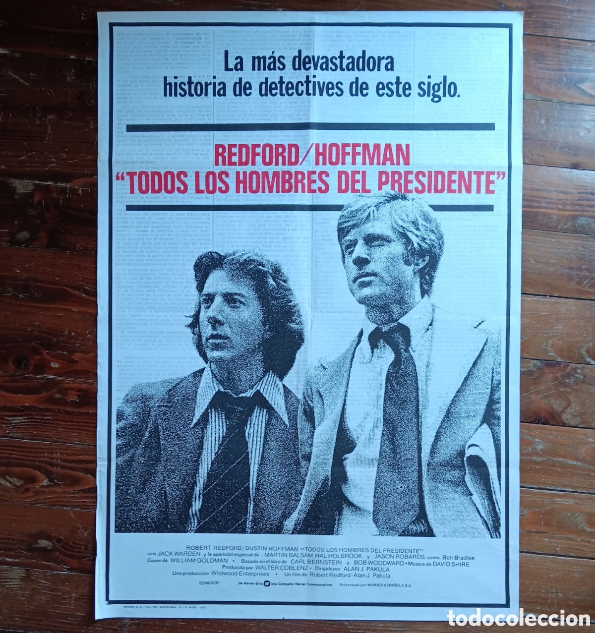 Kino: &rdquo;TODOS LOS HOMBRES DEL PRESIDENTE&rdquo; CARTEL ORIGINAL ESTRENO 1976 ROBERT REDFORD, DUSTIN HOFFMAN