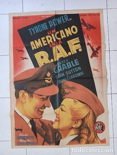 Cinema: SMP 2527 UN YANQUI EN LA RAF TYRONE POWER BETTY GRABLE SOLIGO POSTER ORIG 70X100 ESTRENO LITOGRAFIA