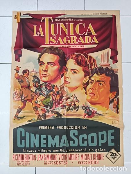 Cin&eacute;ma: SMP 2528 LA TUNICA SAGRADA RICHARD BURTON JEAN SIMMONS SOLIGO POSTER ORIG 70X100 ESTRENO LITOGRAFIA