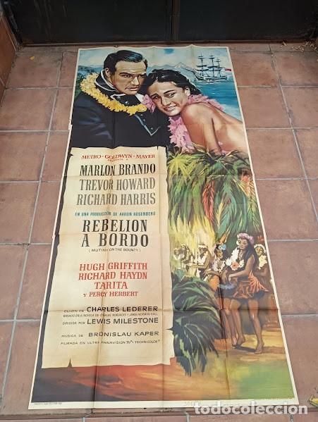 Cin&eacute;ma: SMP 2532 REBELION A BORDO MARLON BRANDO POSTER ORIGINAL 3 hojas 100X205 ESTRENO