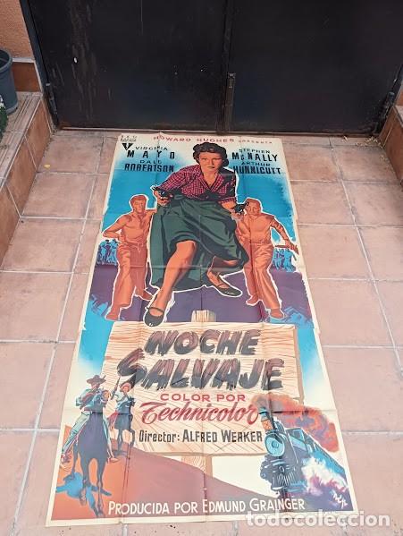 Cinema: SMP 2533 NOCHE SALVAJE VIRGINIA MAYO MCP POSTER ORIGINAL 3 hojas 100X205 ESTRENO LITOGRAFIA