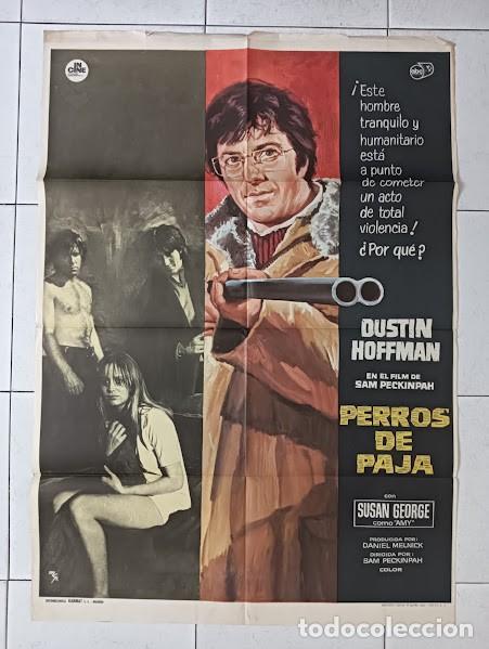 Cine: SMP 2535 PERROS DE PAJA SAM PECKINPAH DUSTIN HOFFMAN POSTER ORIGINAL 70X100 ESTRENO